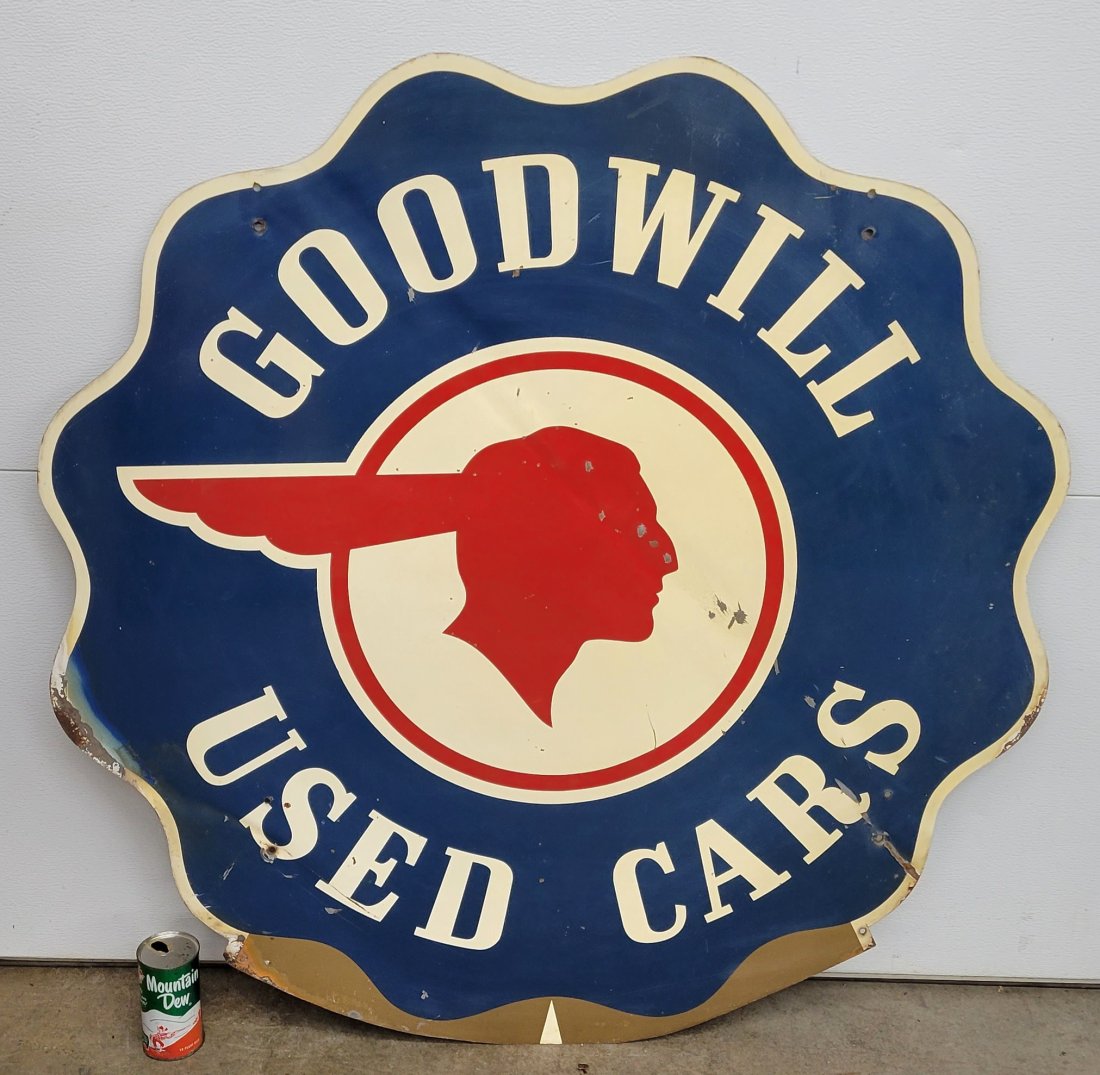 Goodwill Pontiac Used Cars Double Sided Metal Sign (1 of 4)