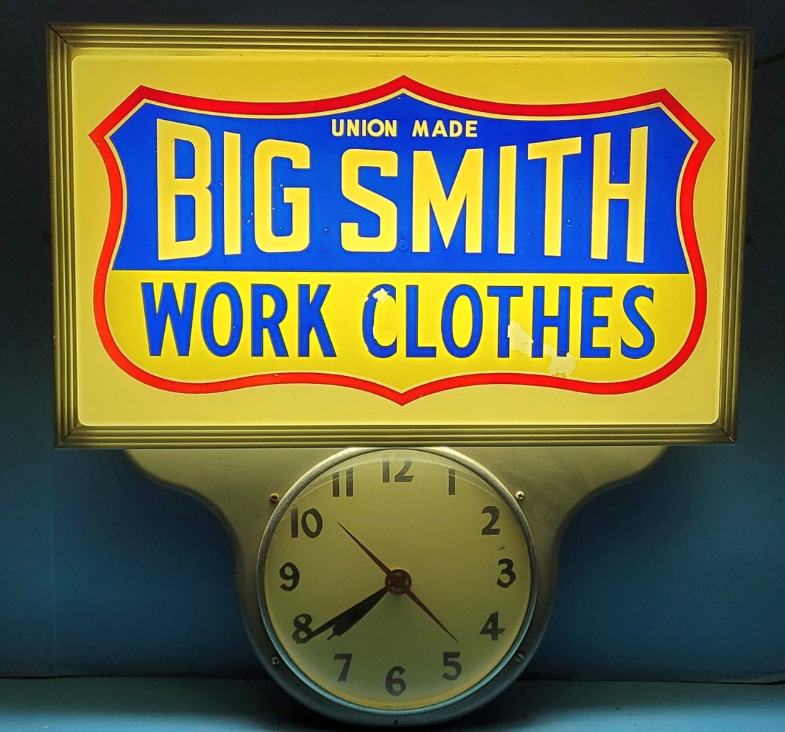 Union Made Big Smith Work Clothes Light Up Clock (1 of 6)