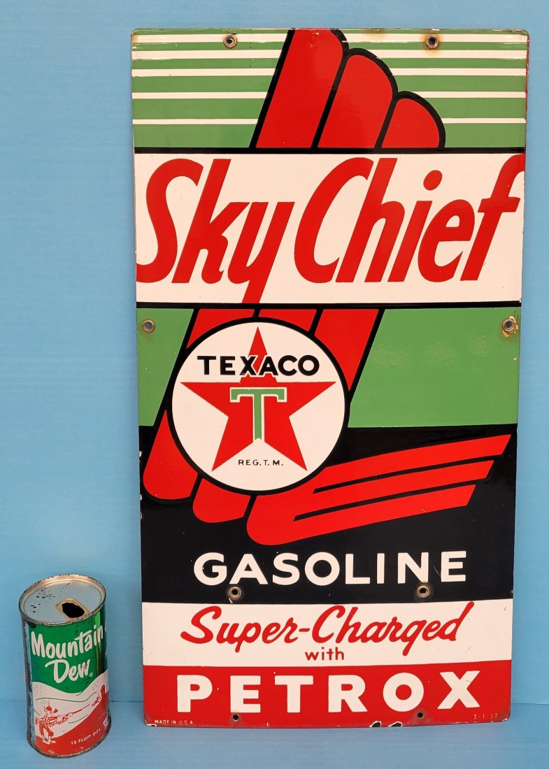 Texaco Sky Chief Petrox Porcelain Gas Pump Plate (1 of 3)