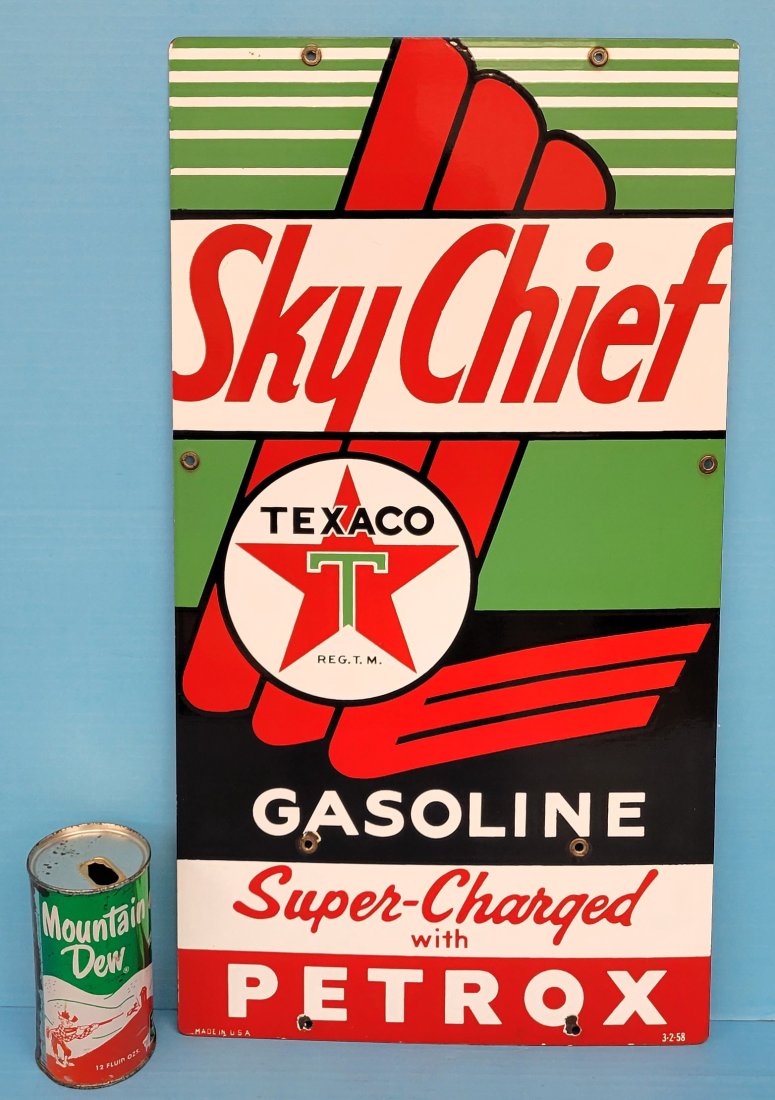 Texaco Sky Chief Petrox Porcelain Gas Pump Plate (1 of 3)