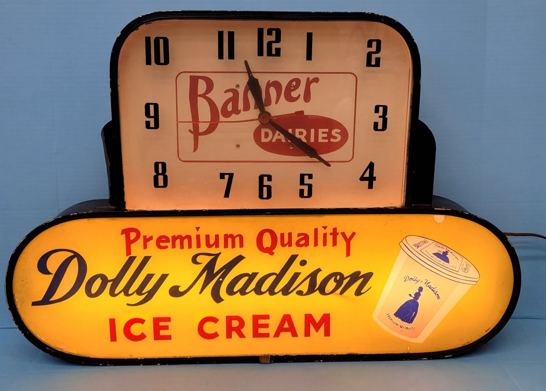 Dolly Madison Ice Cream Clock Banner Dairies (1 of 6)