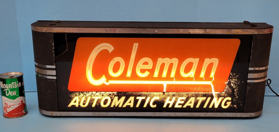 1940's Coleman Automatic Heating Light Up Sign (1 of 5)