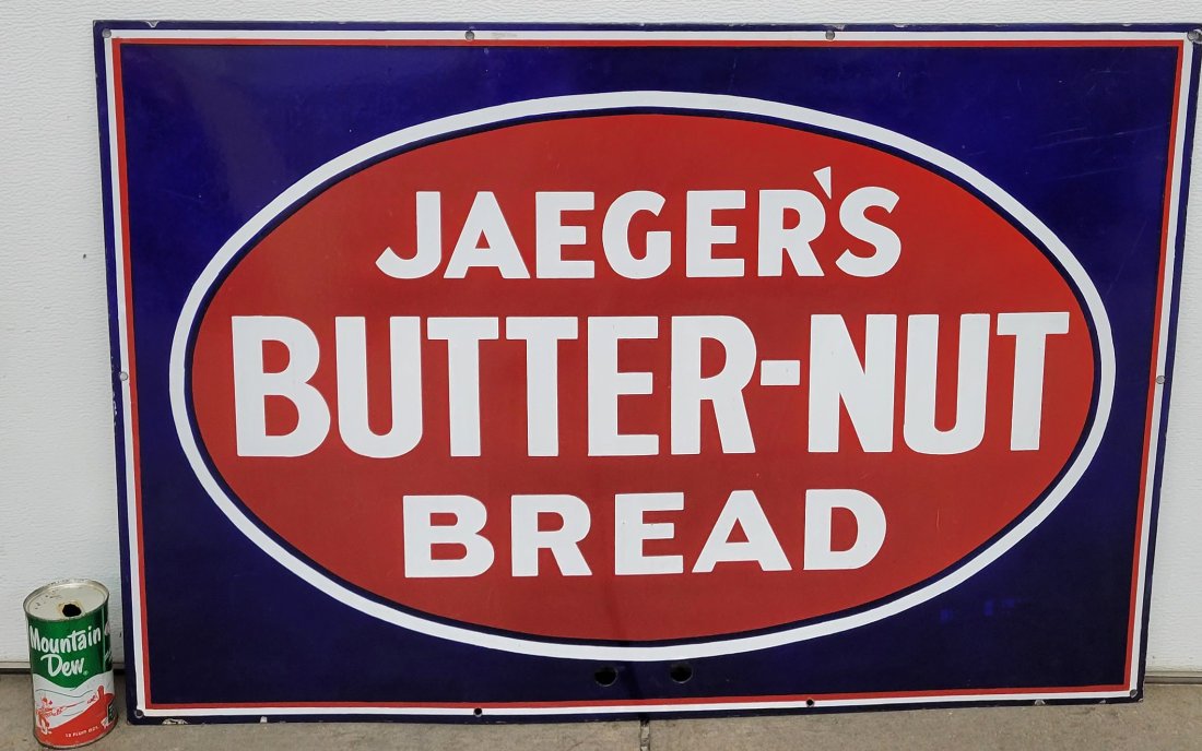 Jaegers Butter-Nut Bread Single Sided Porcelain Sign (1 of 2)