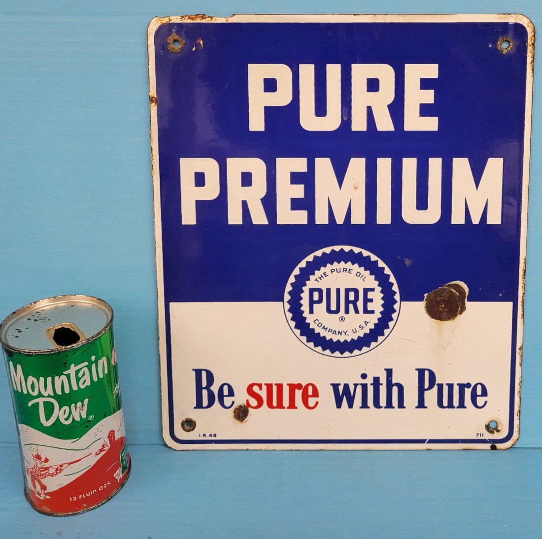 Pure Premium porcelain gas pump plate (1 of 2)