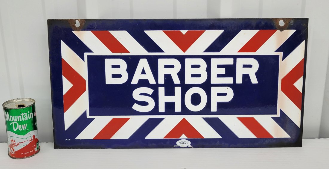 Barber Shop Double Sided Porcelain Sign (1 of 2)