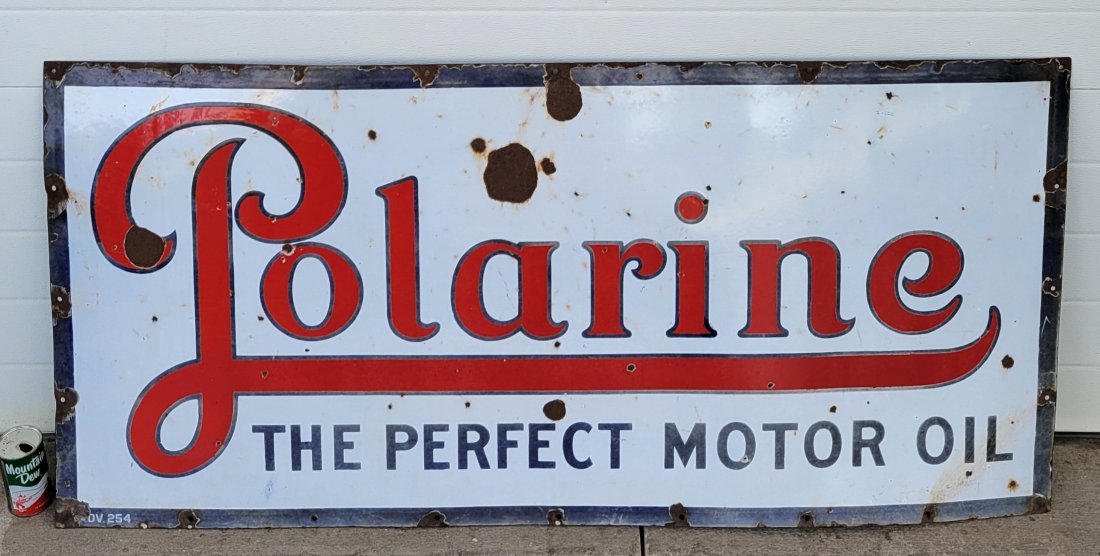 Polarine The Perfect Motor Oil Single Sided Porcelain Sign (1 of 2)