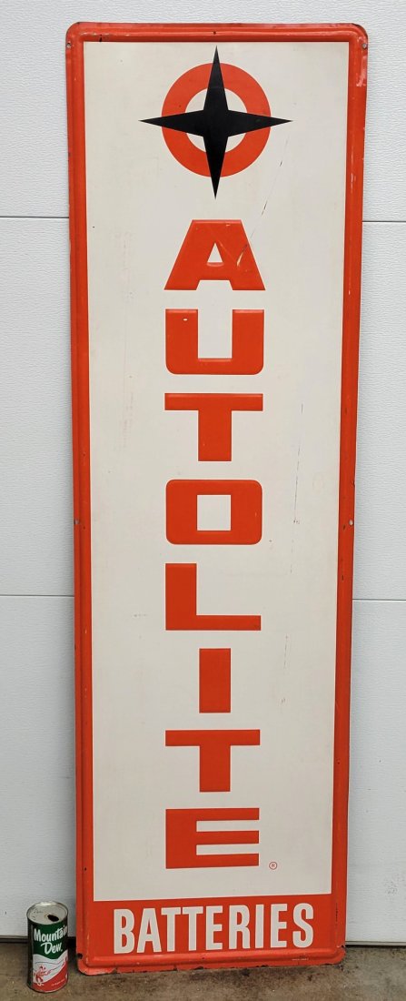 Autolite Batteries embossed metal sign (1 of 3)