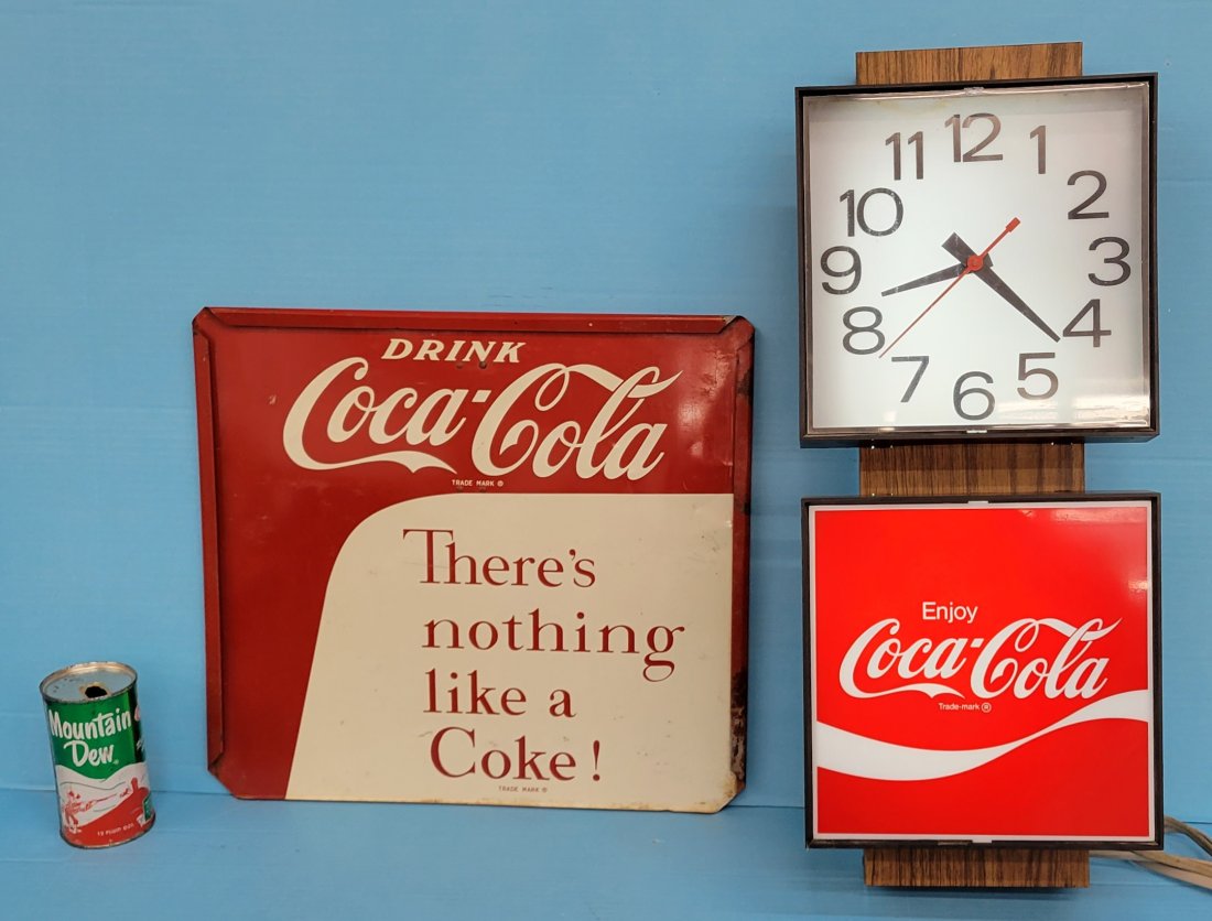 Drink Coca Cola rack sign & Enjoy Coca Cola clock (1 of 3)