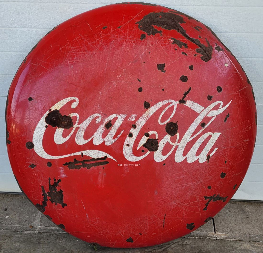 48" Porcelain Coca Cola button sign (1 of 6)