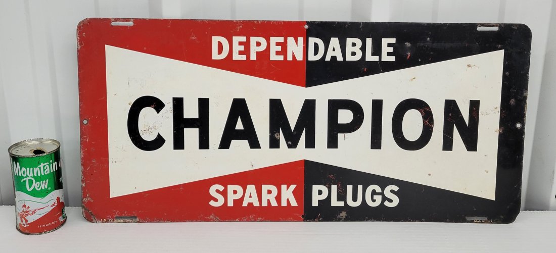 Dependable Champion Spark Plugs metal sign (1 of 2)