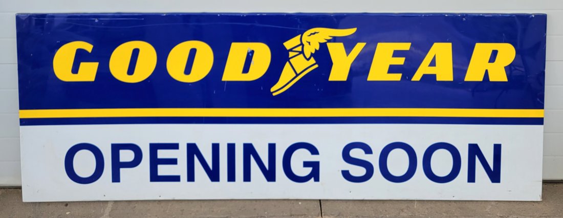 Goodyear Opening Soon metal sign (1 of 4)