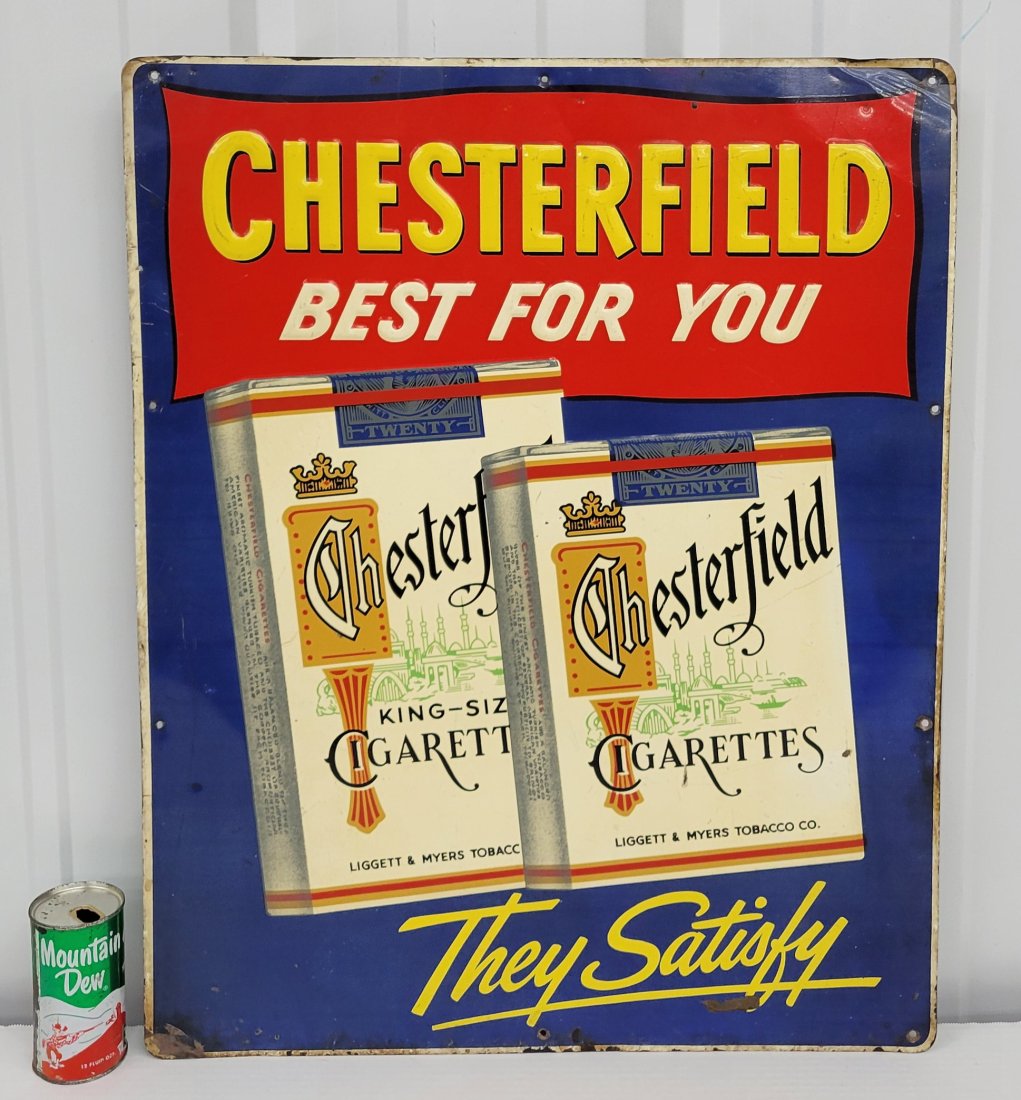 Chesterfield Cigarettes embossed metal Sign (1 of 2)