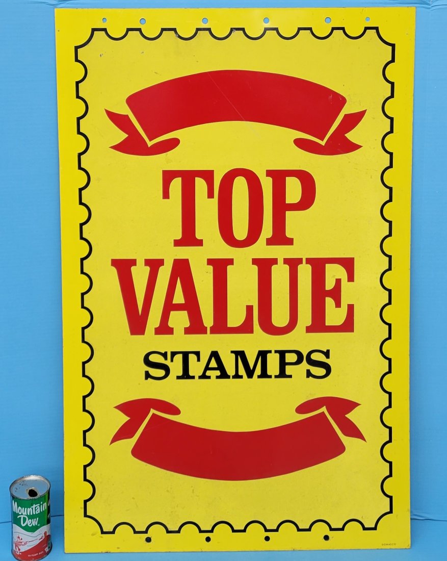 Top Value double sided smalts reflective stamps sign (1 of 4)