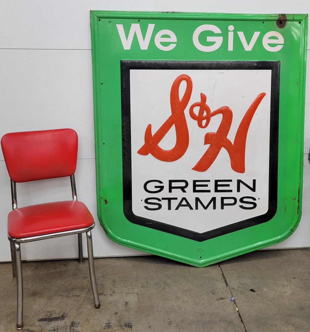 Large embossed S&H Green Stamps sign (1 of 3)