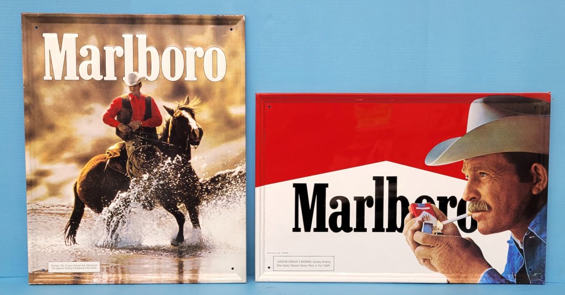 Pair of NOS Marlboro metal signs (1 of 2)