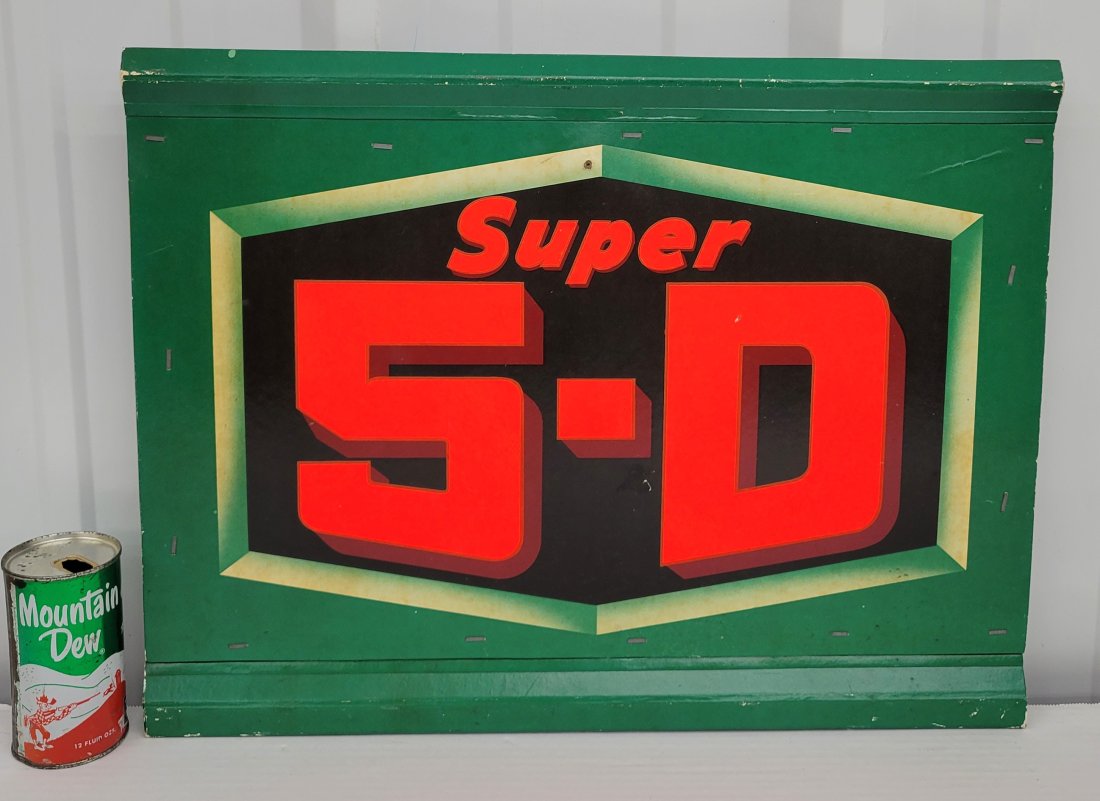 1950's RARE double sided cardboard 5-D motor oil sign for Cities Service (1 of 2)