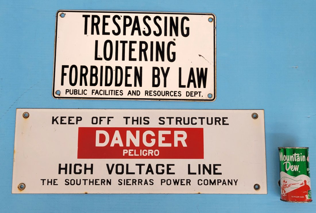 Trespassing Forbidden & Danger porcelain signs (1 of 2)