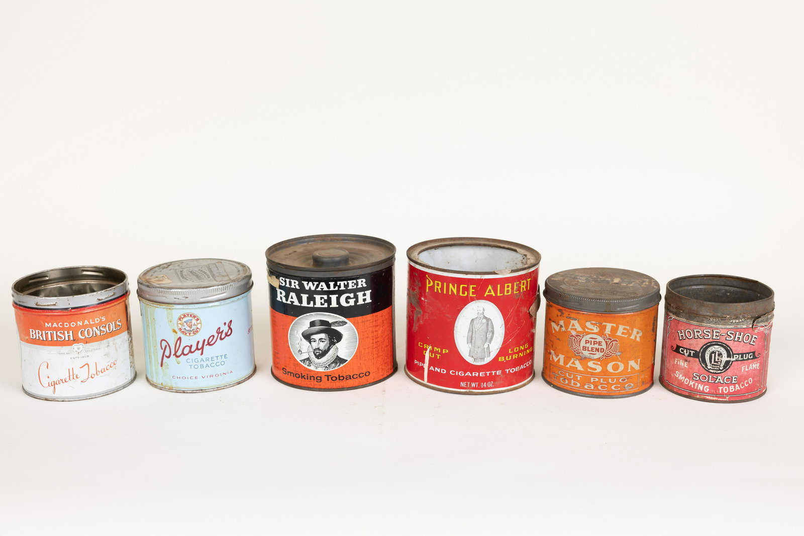 Lot of 6 Assorted Tobacco Tin Cans (1 of 2)