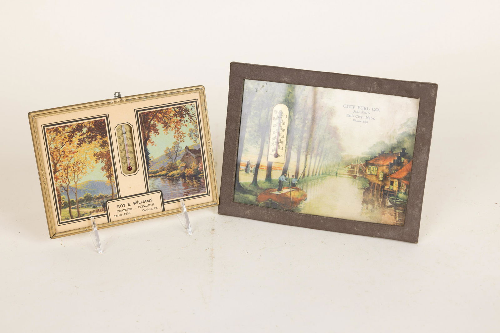 Lot of 2 Ad Thermometers Chrysler Plymouth & City Fuel (1 of 2)