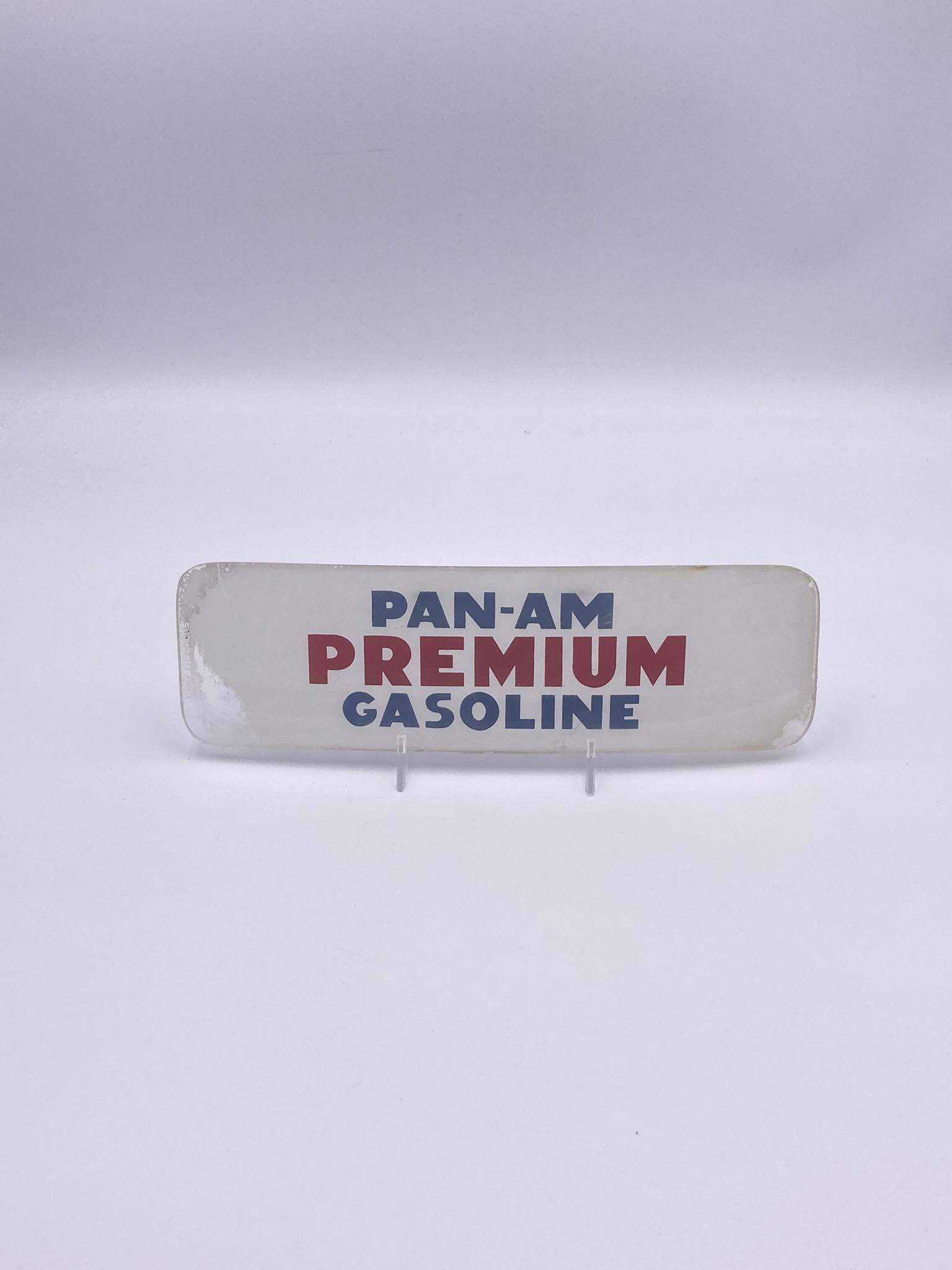 Pan-Am Premium Curved Gasoline Pump Ad Glass Sign (1 of 2)