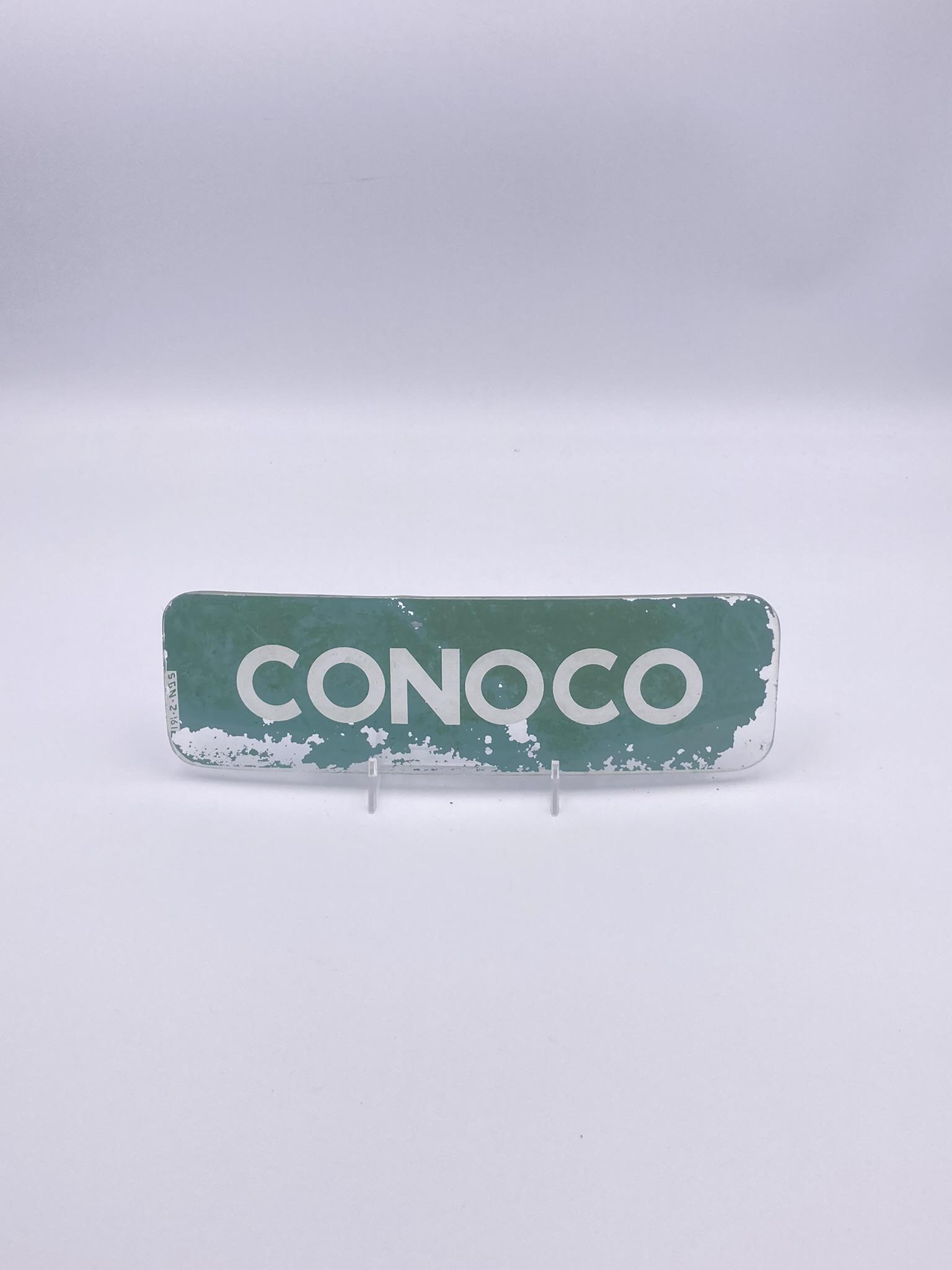 Conoco Curved Gasoline Pump Ad Glass Sign (1 of 2)