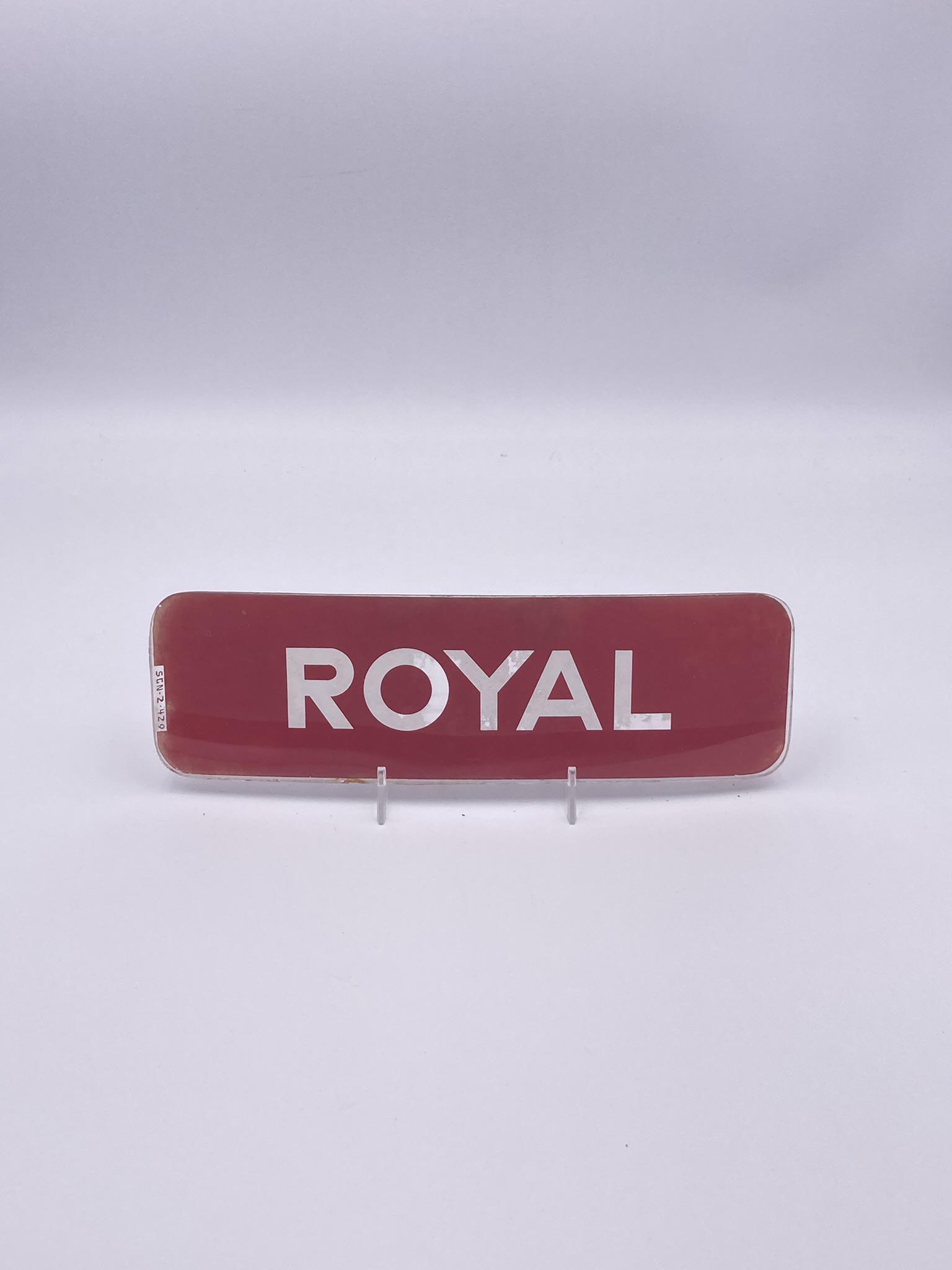 Royal Curved Gasoline Pump Ad Glass Sign (1 of 2)
