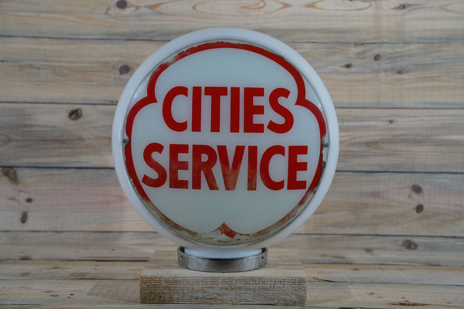 Cities Service Red 13.5" Complete Gas Globe & Lenses (1 of 6)