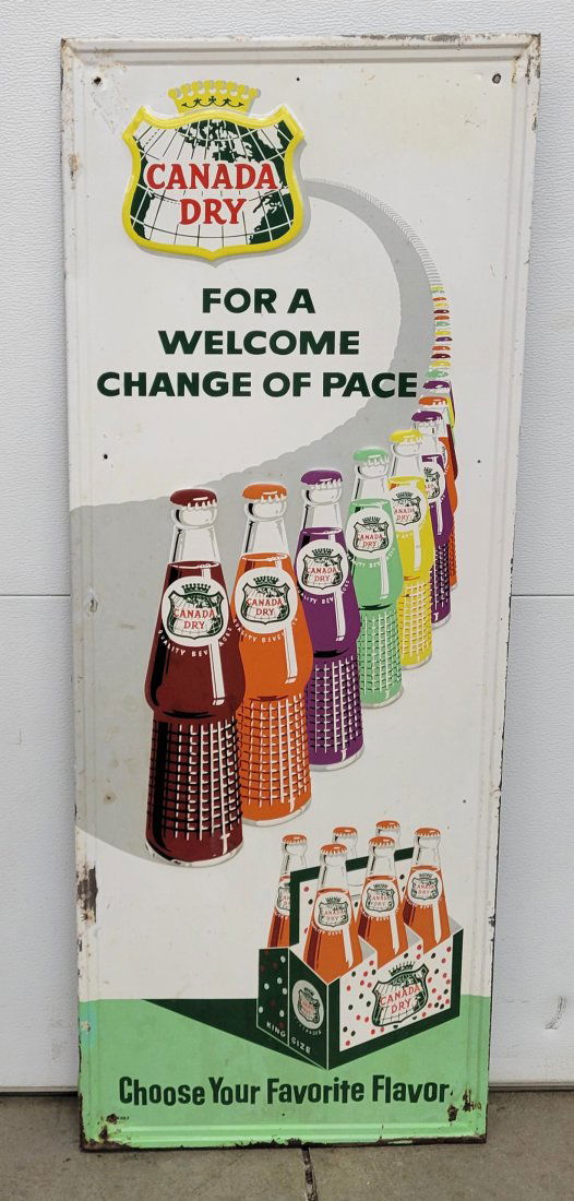 Canada Dry vertical embossed tin sign (1 of 2)