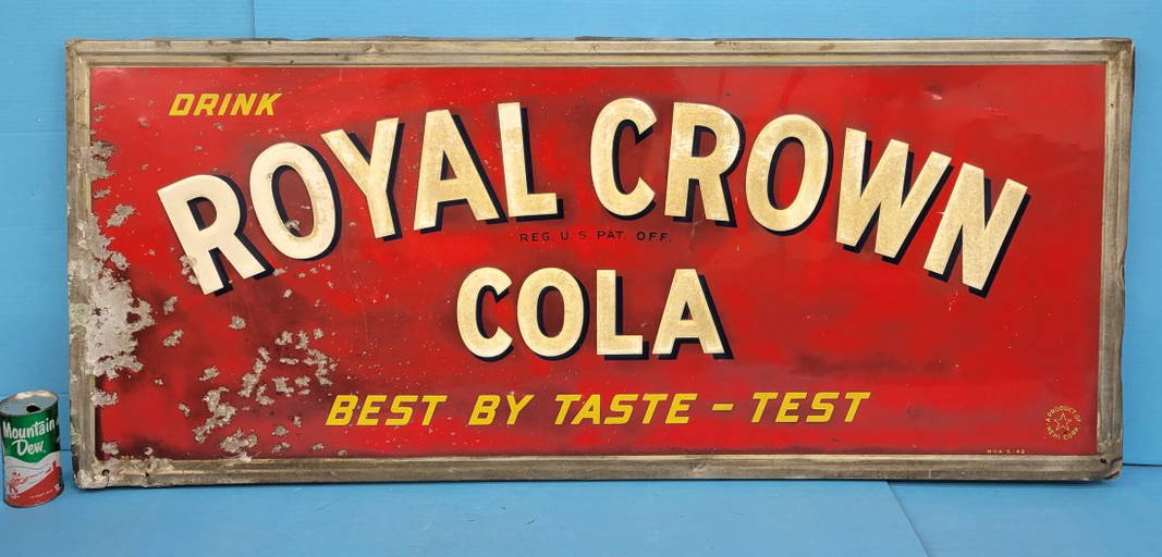 Drink Royal Crown Cola Metal Sign Dec 03, 2022 Rockabilly Auction