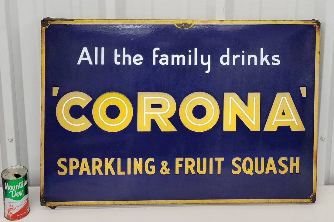 Corona Sparkling & Fruit Squash Porcelain Sign (1 of 2)