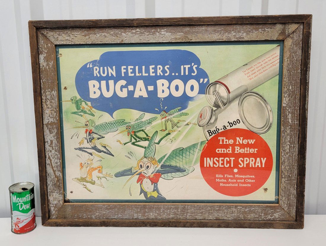 Bug-A-Boo insect spray framed cardboard sign (1 of 4)