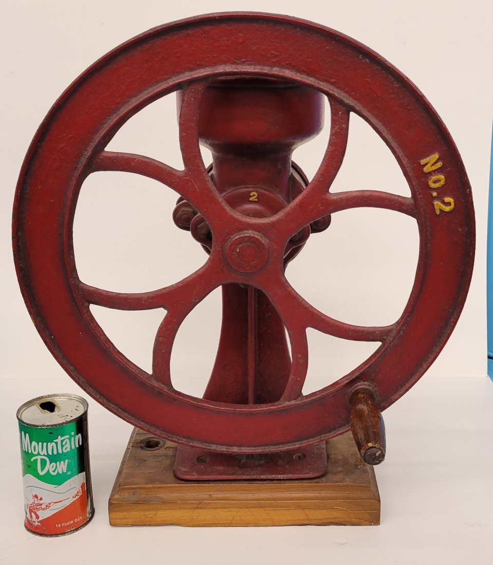 #2 Cast Iron Coffee Grinder on Wood Base (1 of 3)