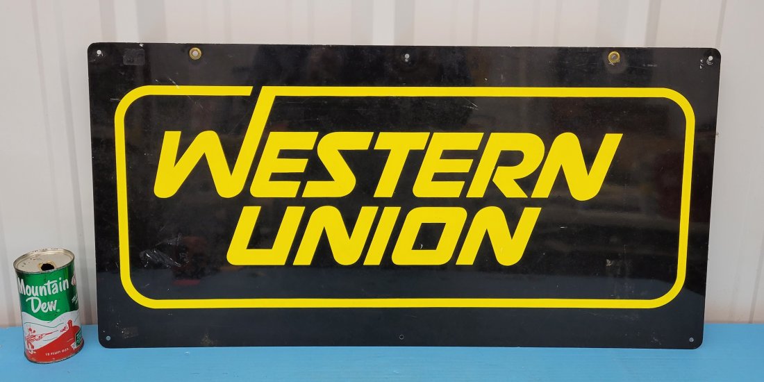Western Union Double Sided Aluminum Sign (1 of 2)