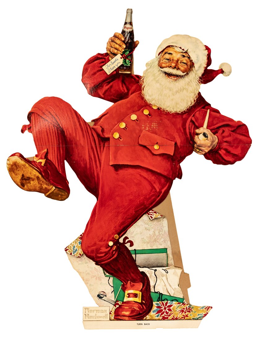 Pepsi Cola Santa Claus Christmas Cardboard Sign Display TAC 8.9 (1 of 2)