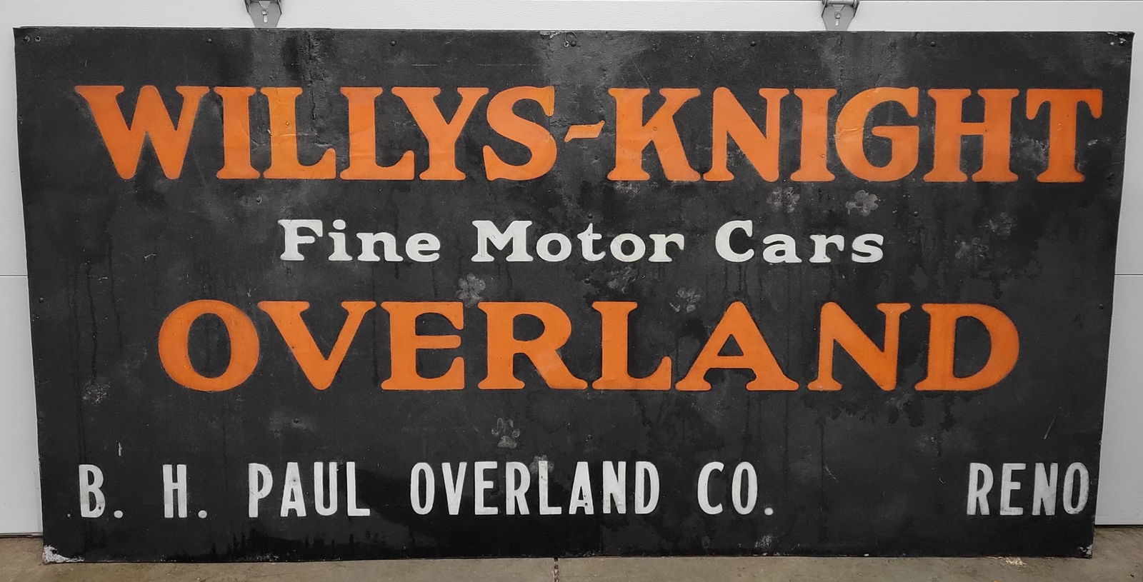 Willy's Knight Fine Motor Cars Overland Smaltz Sign (1 of 2)