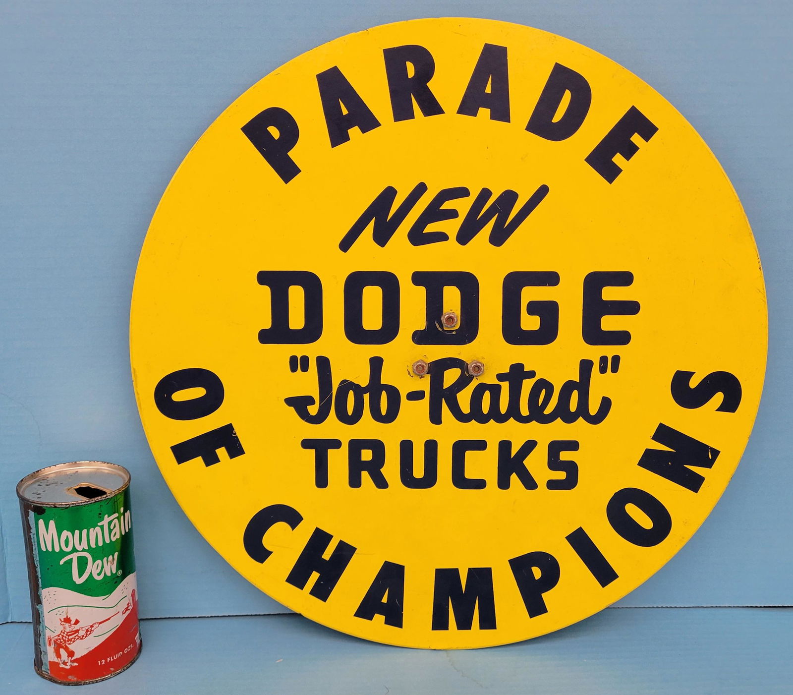 Rare 1940's Dodge Job Rated Trucks Display Sign (1 of 3)