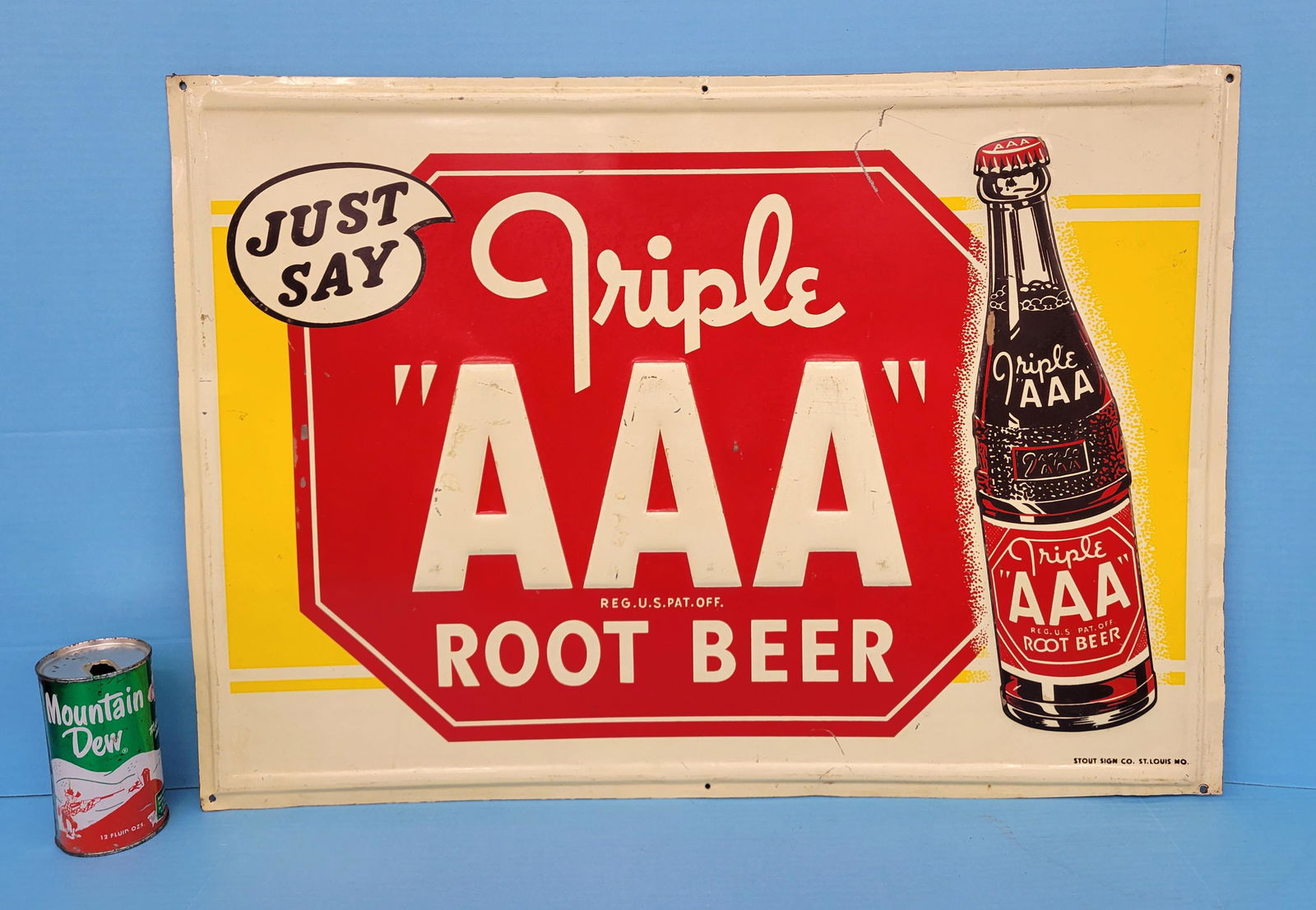 Just Say Triple AAA Root Beer Embossed Metal Sign (1 of 4)