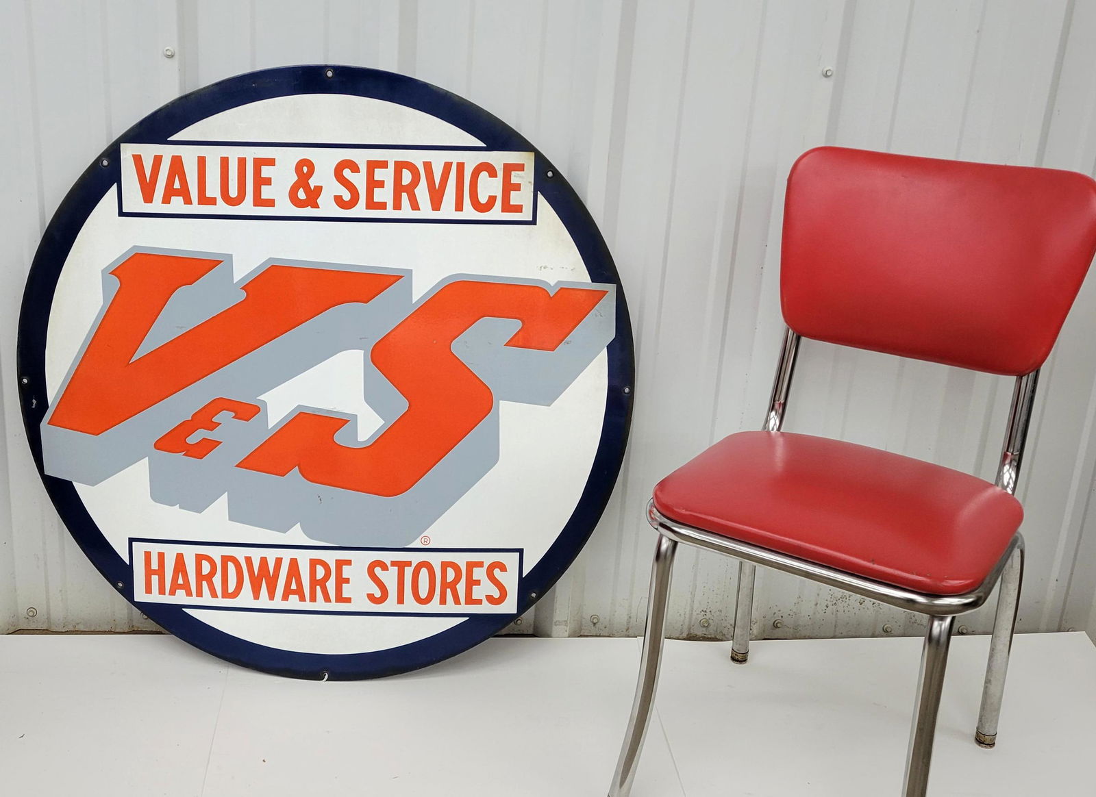 36" V&S Hardware Stores Porcelain Sign TAC (1 of 4)