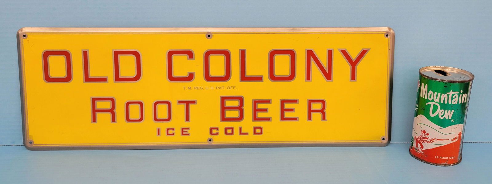 Old Colony Root Beer Ice Cold Single Sided Metal Sign (1 of 2)