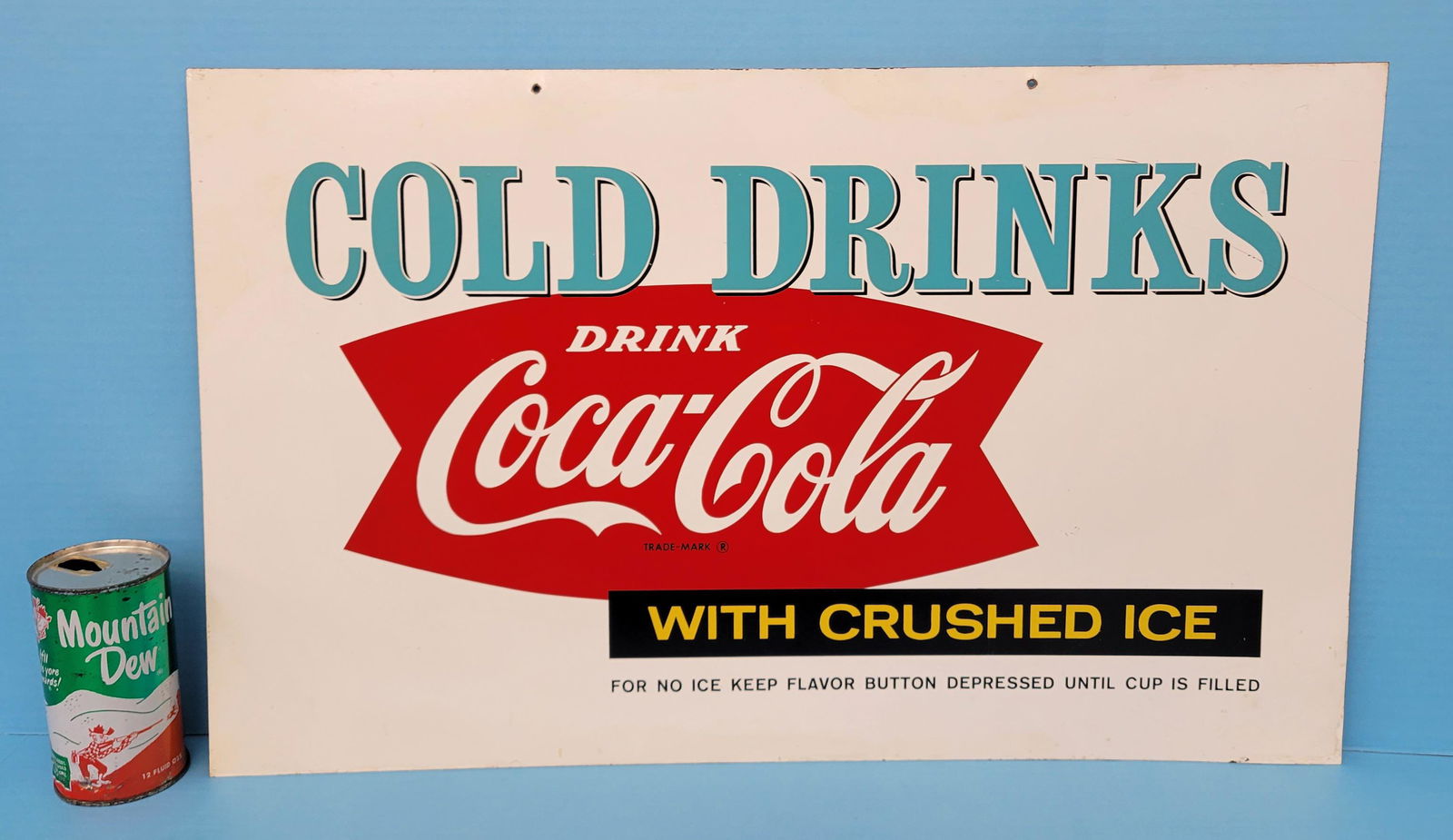 Cold Drinks Drink Coca Cola w/Crushed Ice Fishtail Sign (1 of 3)