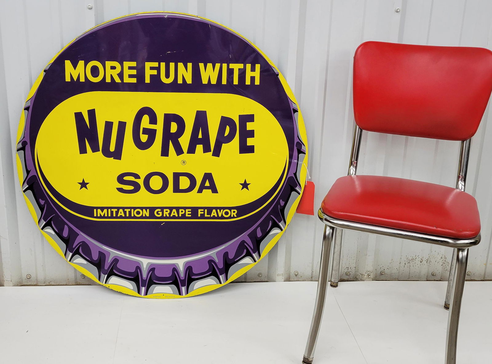 NuGrape Soda Bottle Cap Sign (1 of 3)
