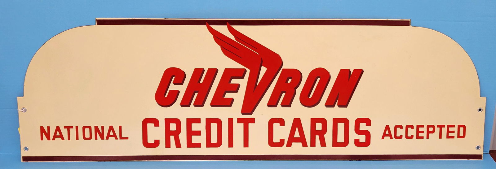 Chevron Credit Cards Accepted Double Sided Sign TAC (1 of 3)