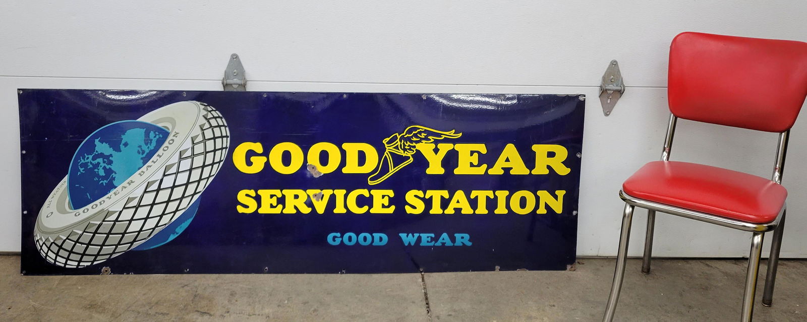 Goodyear Service Station Good Wear Porcelain Sign (1 of 2)