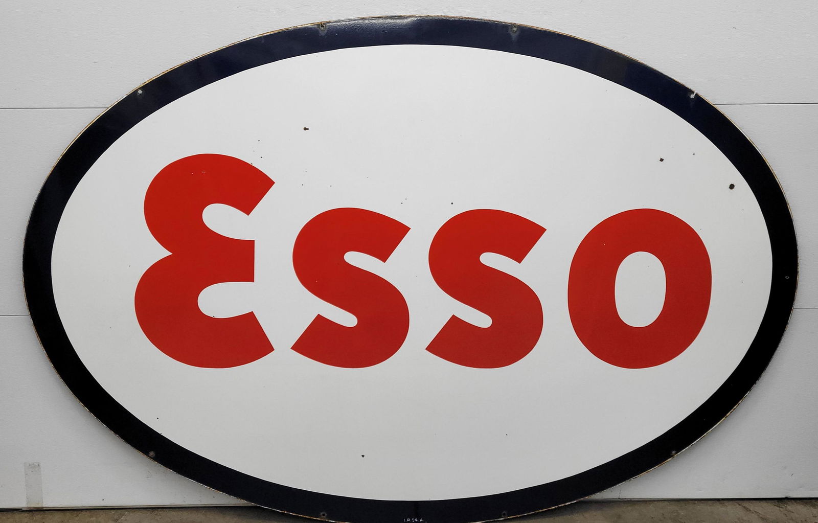 Large Esso Double Sided Porcelain Oval Sign TAC (1 of 4)