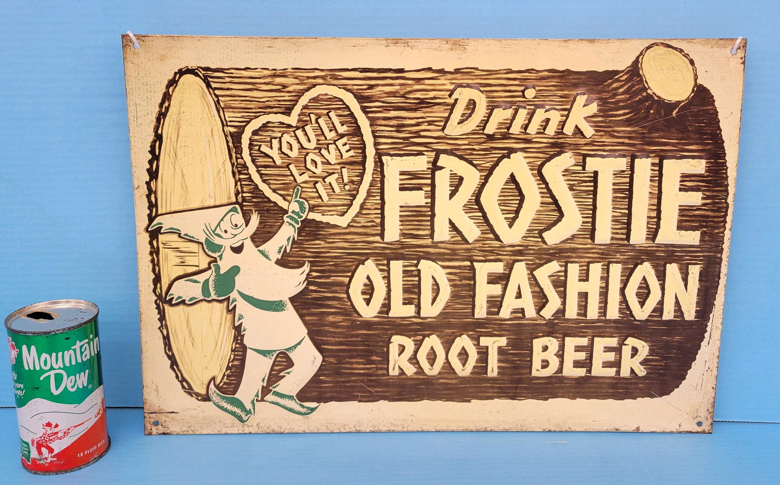 Drink Frostie Old Fashion Root Beer SS Metal Sign (1 of 2)