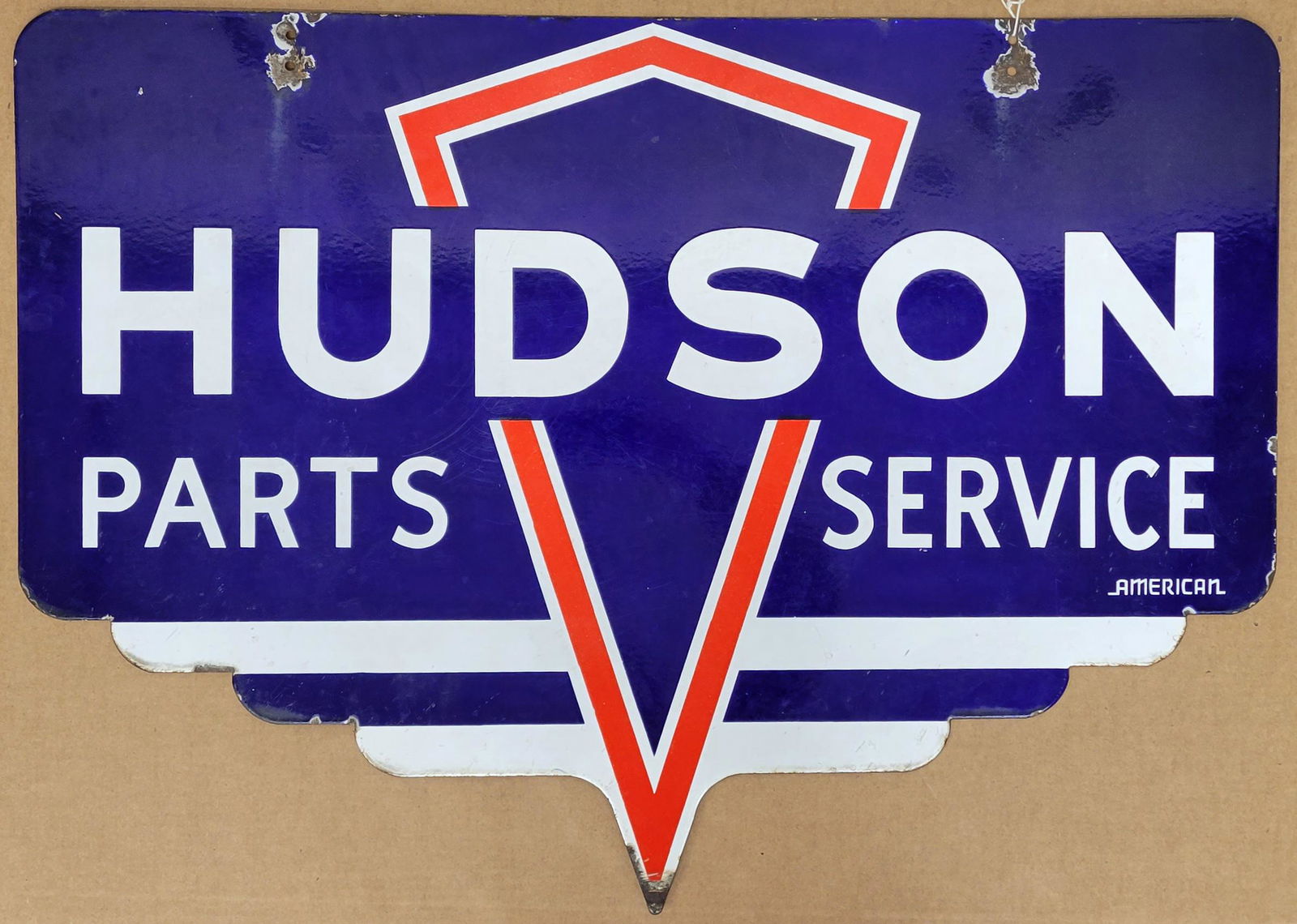 Hudson Parts Service Double Sided Porcelain Sign TAC (1 of 3)