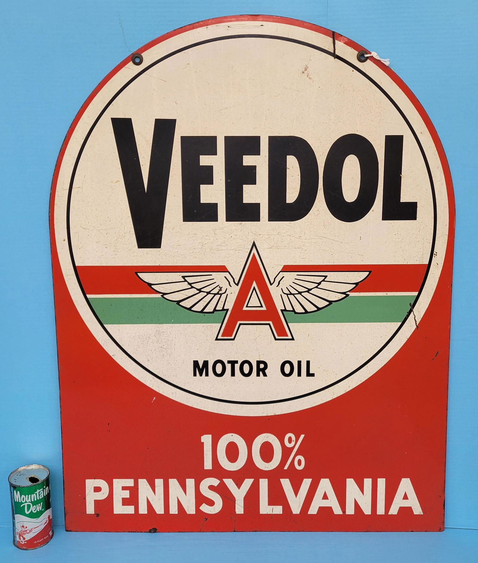 Veedol Flying A Motor Oil Tombstone Sign (1 of 2)