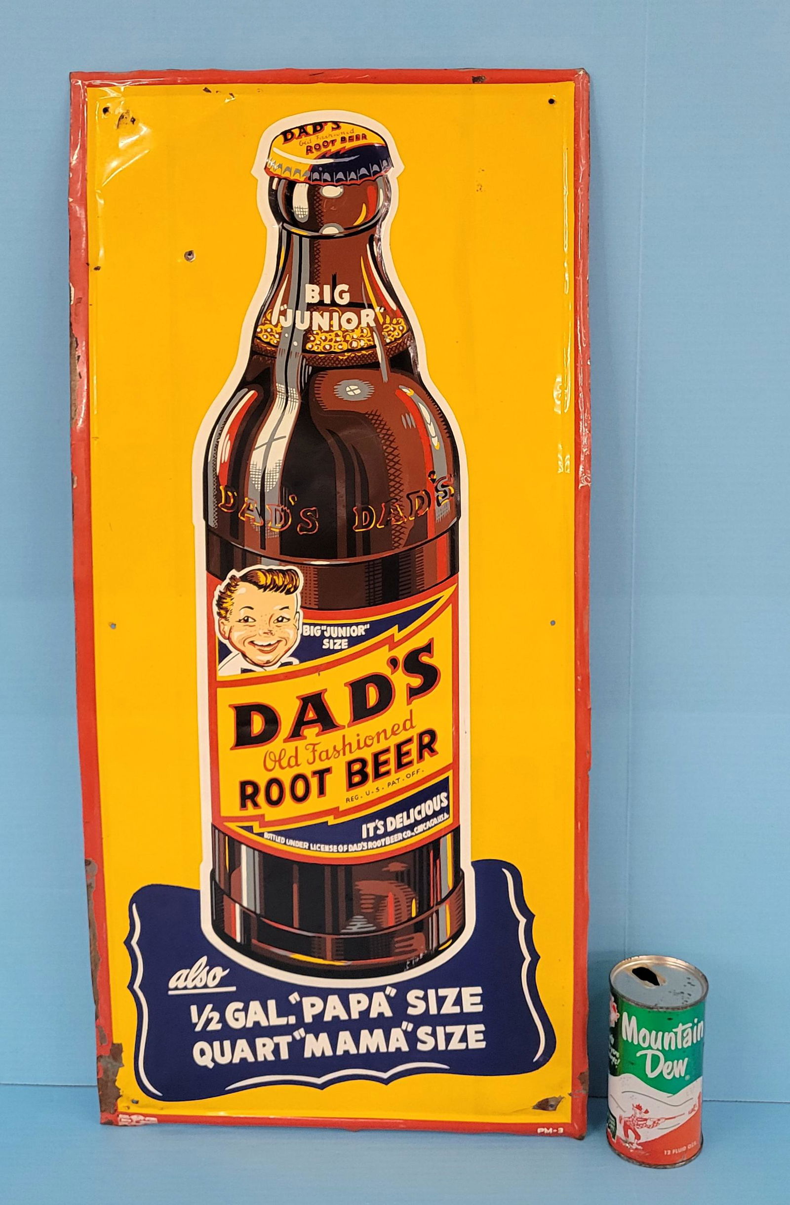 Dad's Old Fashioned Root Beer Big Junior Sign w/ Bottle (1 of 4)