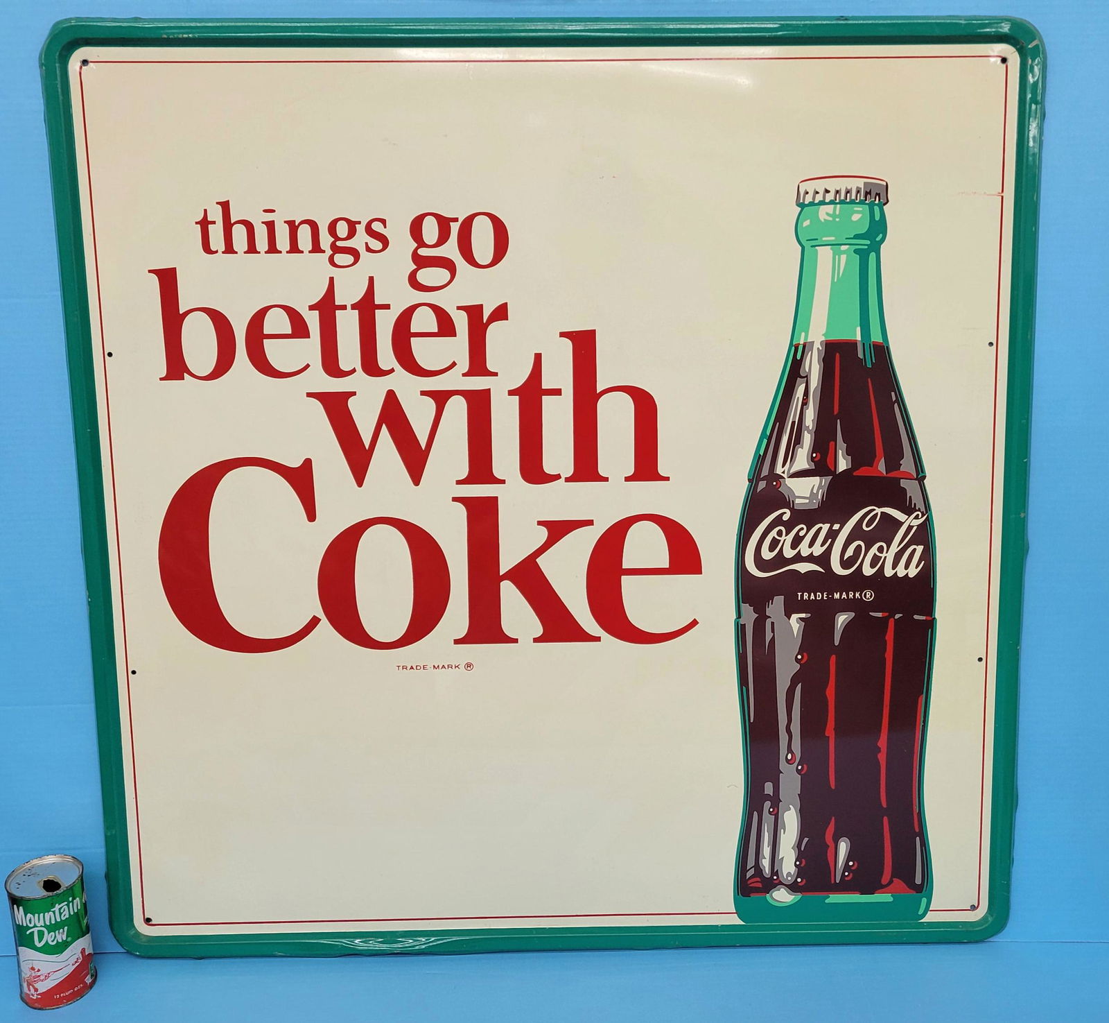 Thing Go Better With Coke Metal Sign With Bottle (1 of 4)