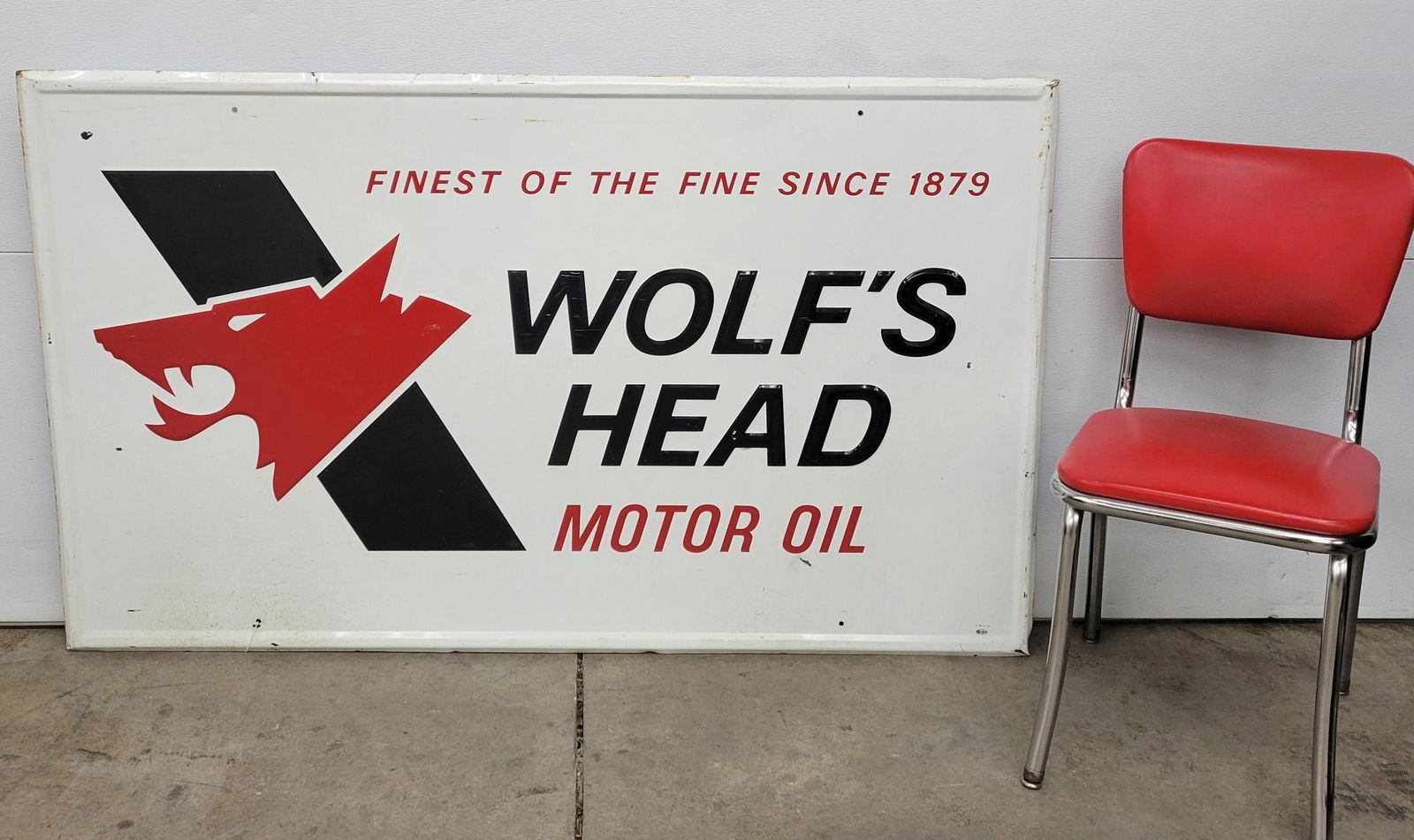 Wolf's Head Motor Oil Embossed Sign TAC (1 of 5)